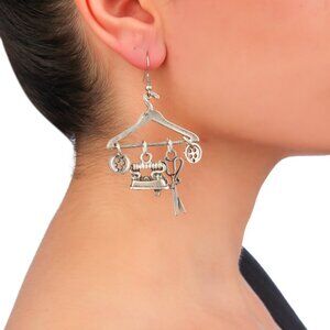 Vintage Silver Tailor Statement Earrings